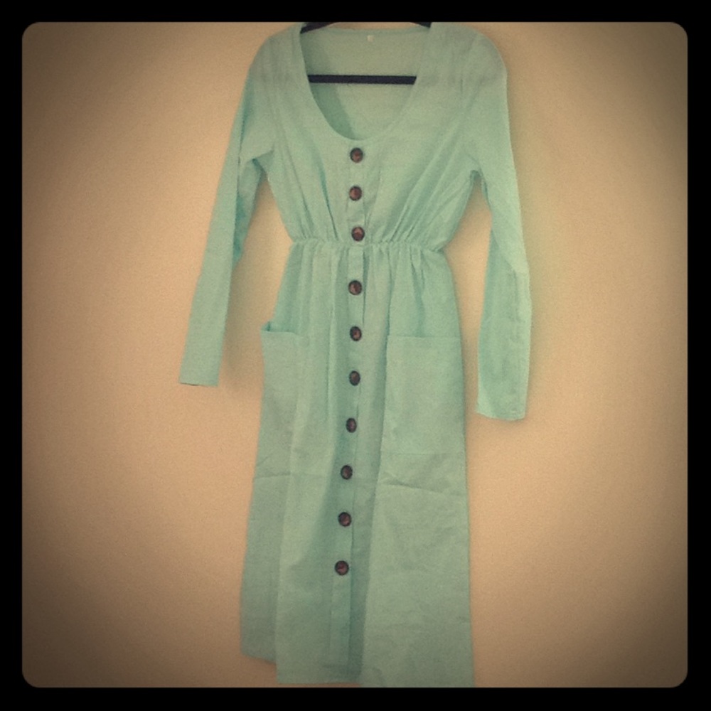 Long sleeve button down dress
